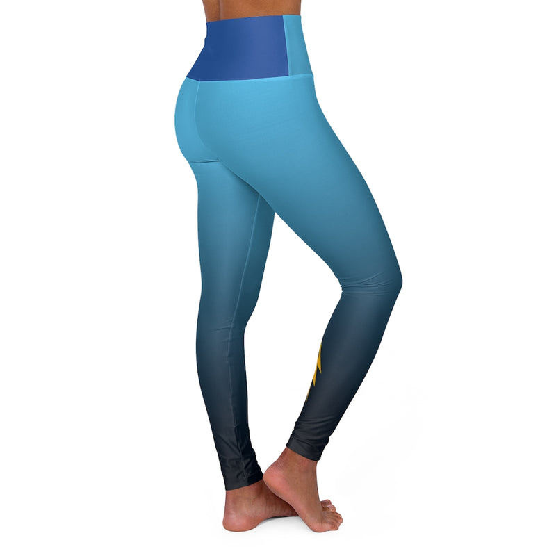 Load image into Gallery viewer, Blue Lightning Yoga Leggings-Degree T Shirts