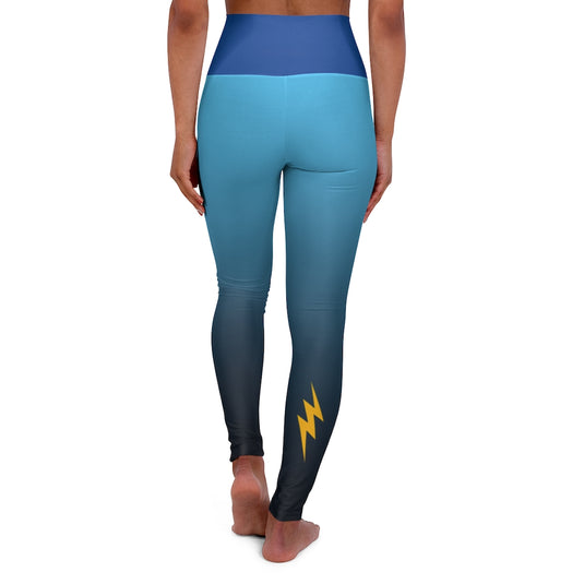 Blue Lightning Yoga Leggings-Degree T Shirts