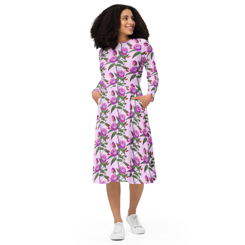 Load image into Gallery viewer, Harper long sleeve midi dress