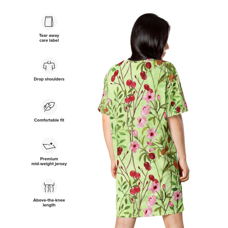 Load image into Gallery viewer, Cherry Meadow T-shirt dress