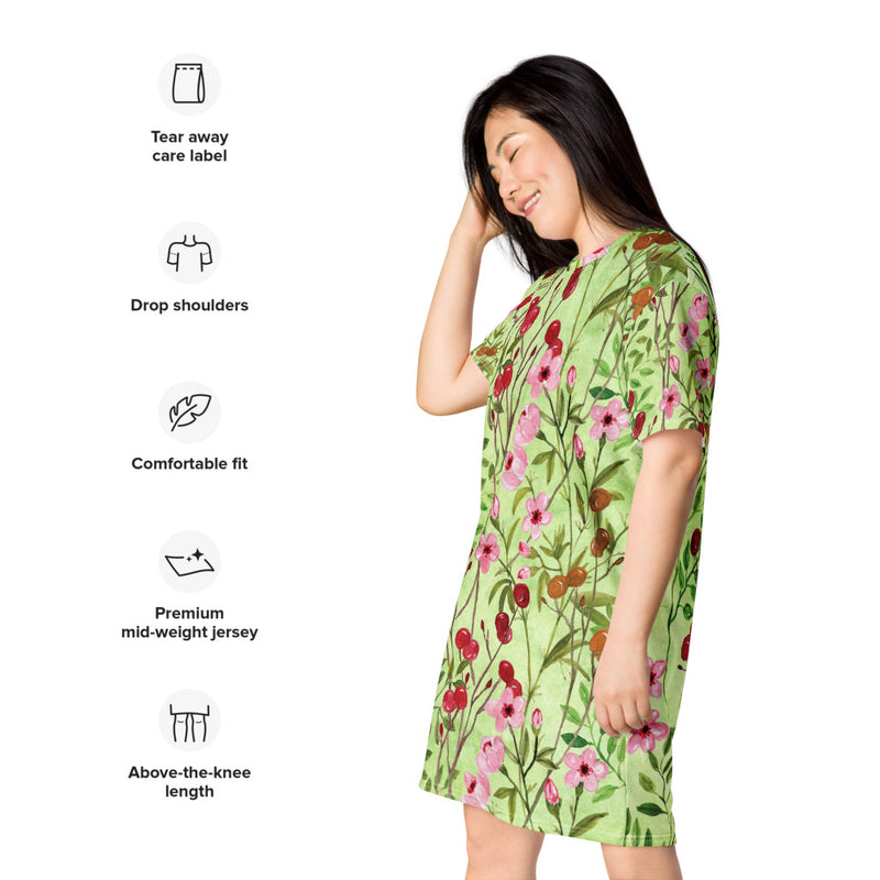Load image into Gallery viewer, Cherry Meadow T-shirt dress