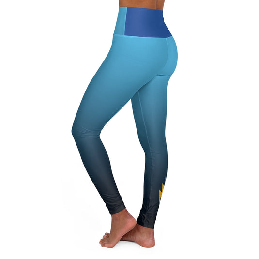 Blue Lightning Yoga Leggings-Degree T Shirts