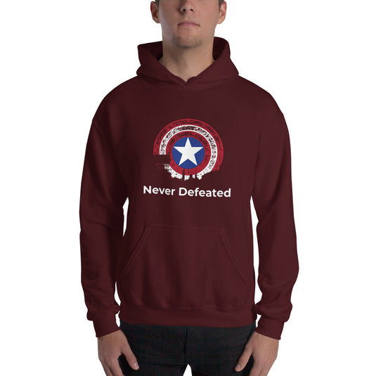 "Never Defeated" Hooded Sweatshirt-Degree T Shirts