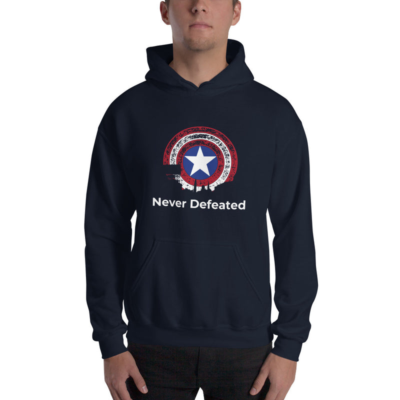 Load image into Gallery viewer, "Never Defeated" Hooded Sweatshirt-Degree T Shirts