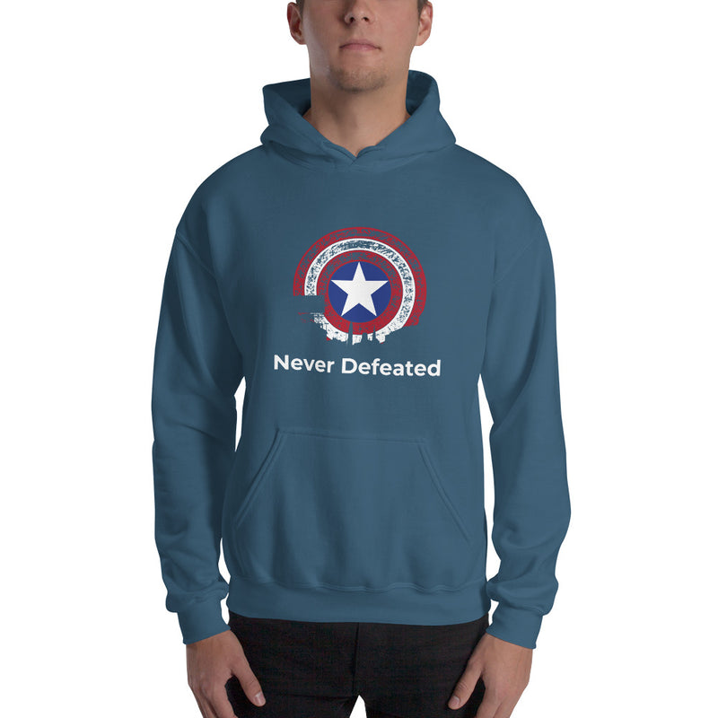 Load image into Gallery viewer, "Never Defeated" Hooded Sweatshirt-Degree T Shirts