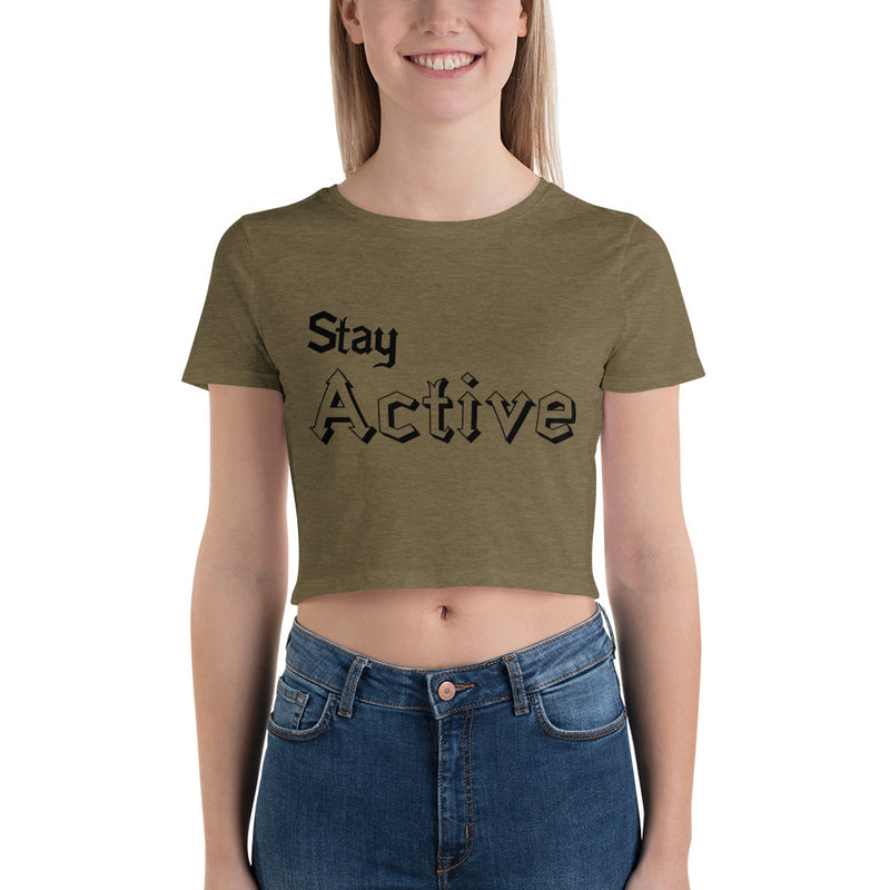 Load image into Gallery viewer, Stay Active Crop-Degree T Shirts