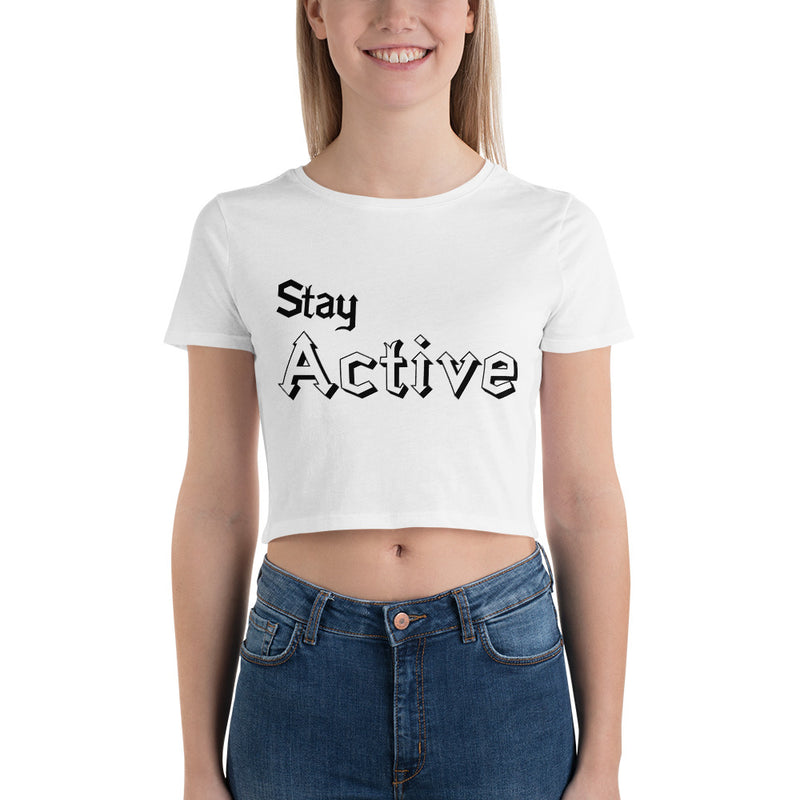 Load image into Gallery viewer, Stay Active Crop-Degree T Shirts