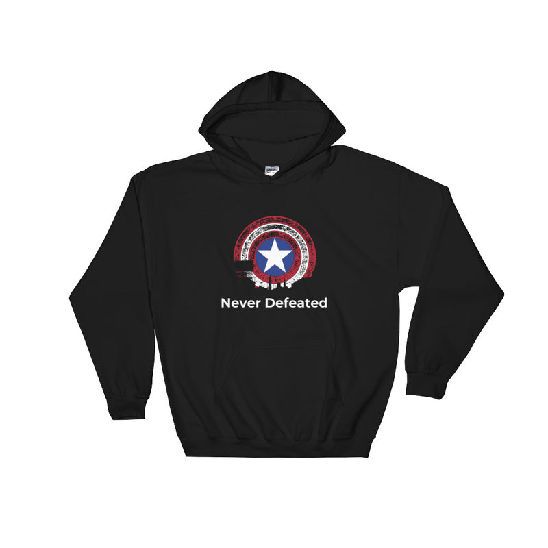 Load image into Gallery viewer, "Never Defeated" Hooded Sweatshirt-Degree T Shirts