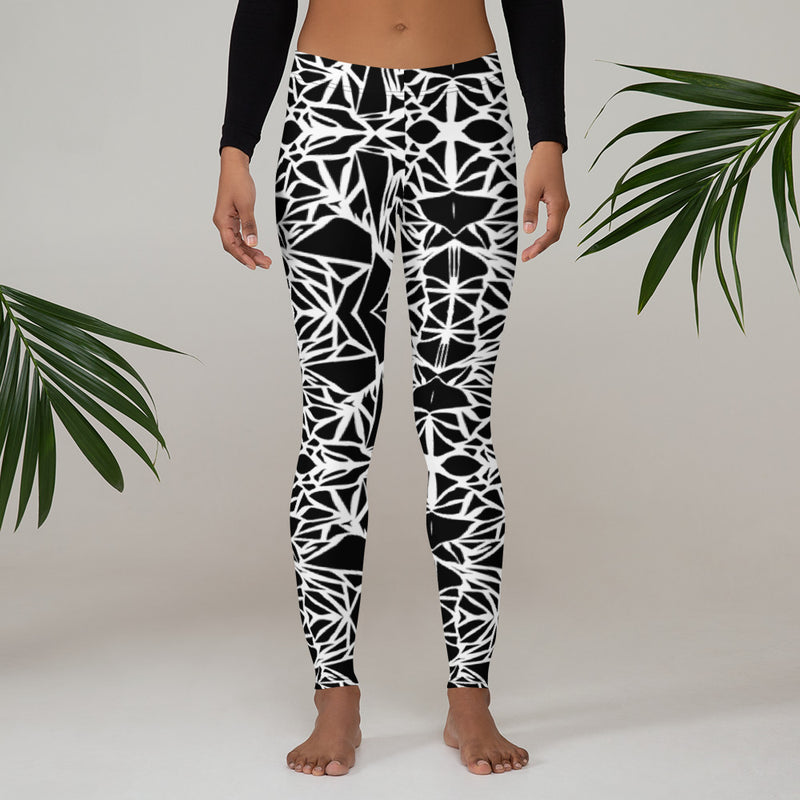 Load image into Gallery viewer, Black/ White Pattern Leggings-Degree T Shirts
