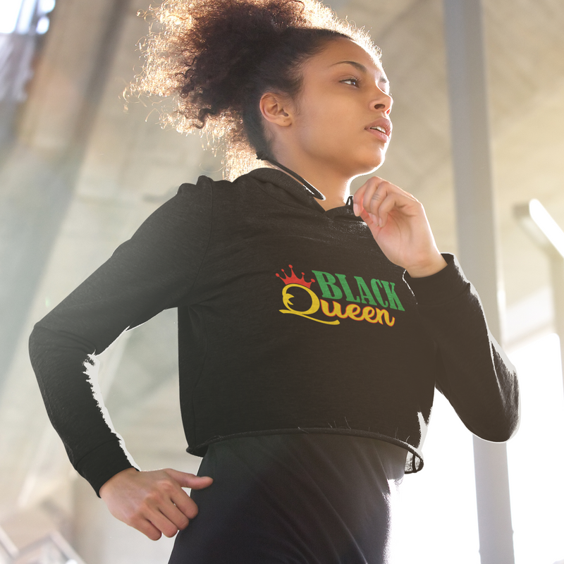 Load image into Gallery viewer, Black Queen crop hoodie-Degree T Shirts