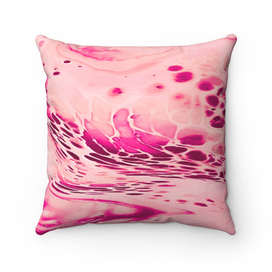 Pink Fluid Square Pillow-Degree T Shirts