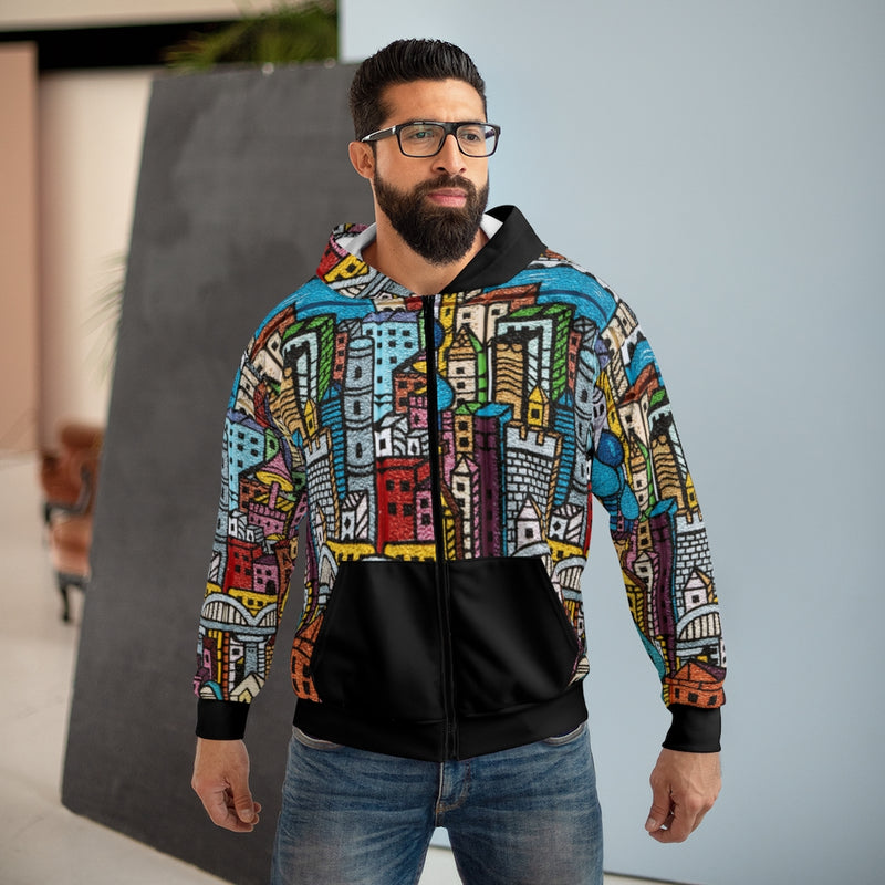 Load image into Gallery viewer, City Sleek Zip Hoodie-Degree T Shirts
