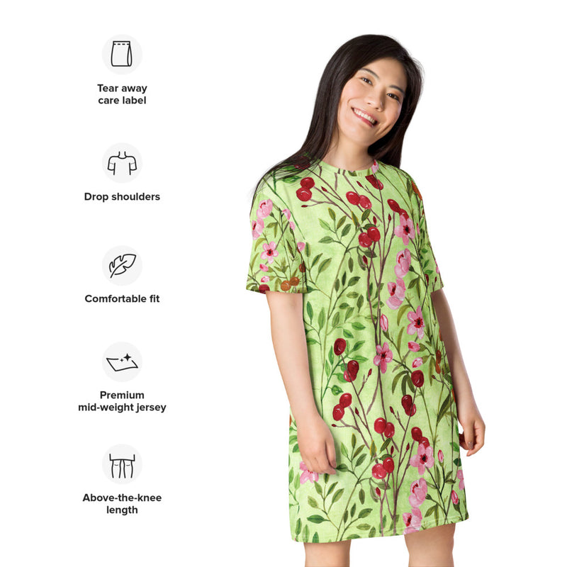 Load image into Gallery viewer, Cherry Meadow T-shirt dress
