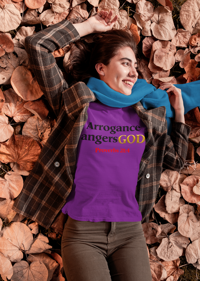 Load image into Gallery viewer, Arrogance angers God Prov. 21: 4-Degree T Shirts
