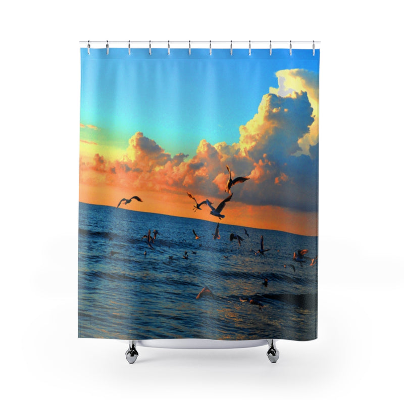 Load image into Gallery viewer, Ocean View shower curtain-Degree T Shirts
