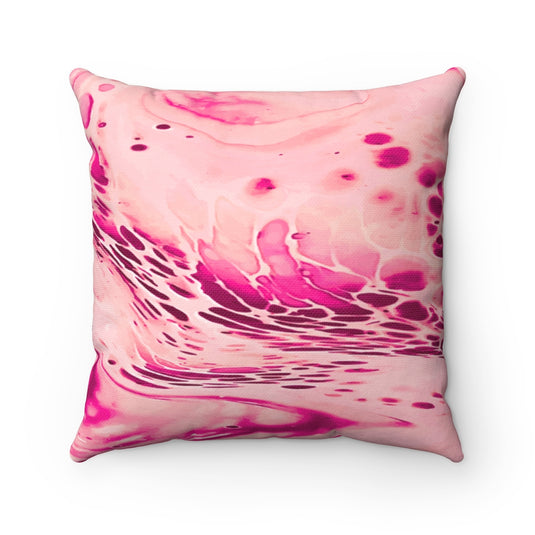 Pink Fluid Square Pillow-Degree T Shirts