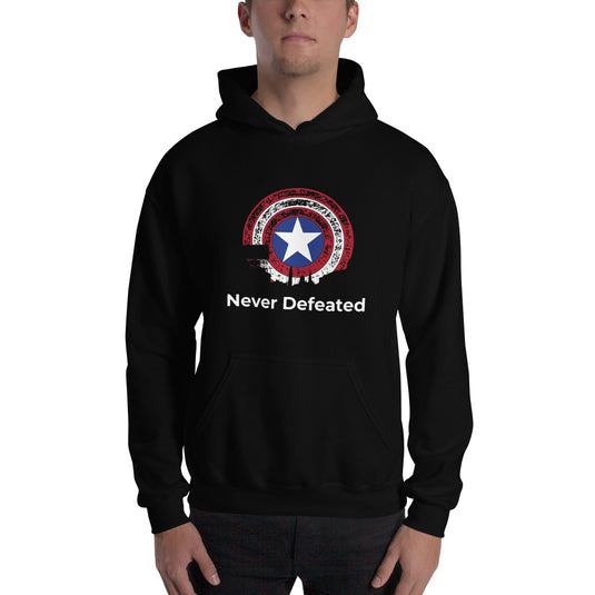 "Never Defeated" Hooded Sweatshirt-Degree T Shirts