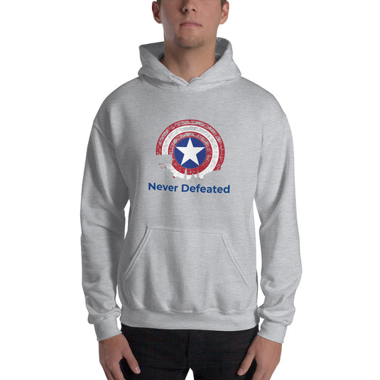 "Never Defeated" Hoodie-Degree T Shirts