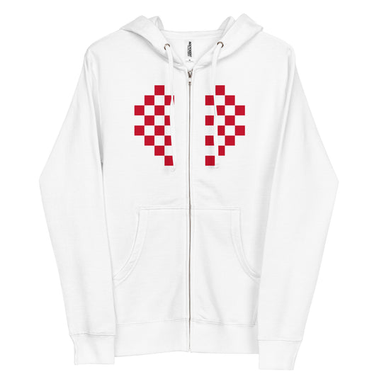 Checkered Heart zip up hoodie