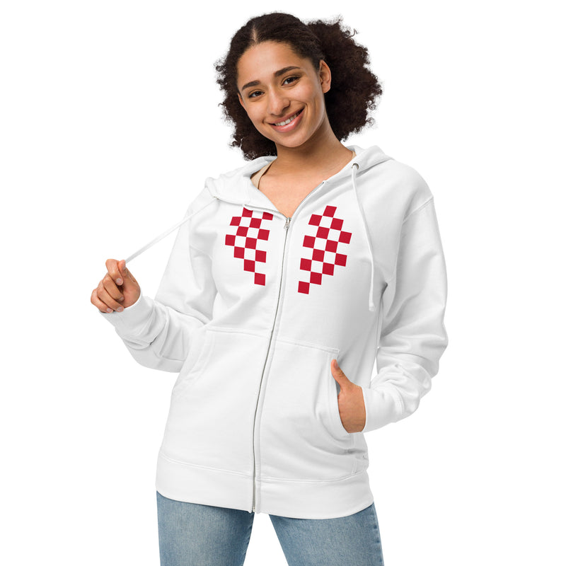 Load image into Gallery viewer, Checkered Heart zip up hoodie
