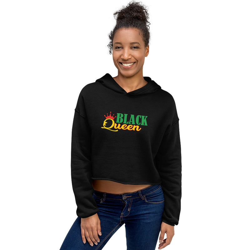Load image into Gallery viewer, Black Queen crop hoodie-Degree T Shirts
